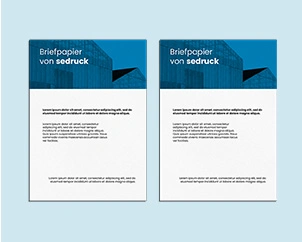 Zwei Bögen Briefpapier nebeneinander